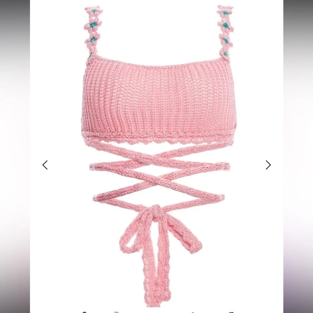 Agua Bendita Knit Albany Java Pink Crop Top - Picture 10 of 10